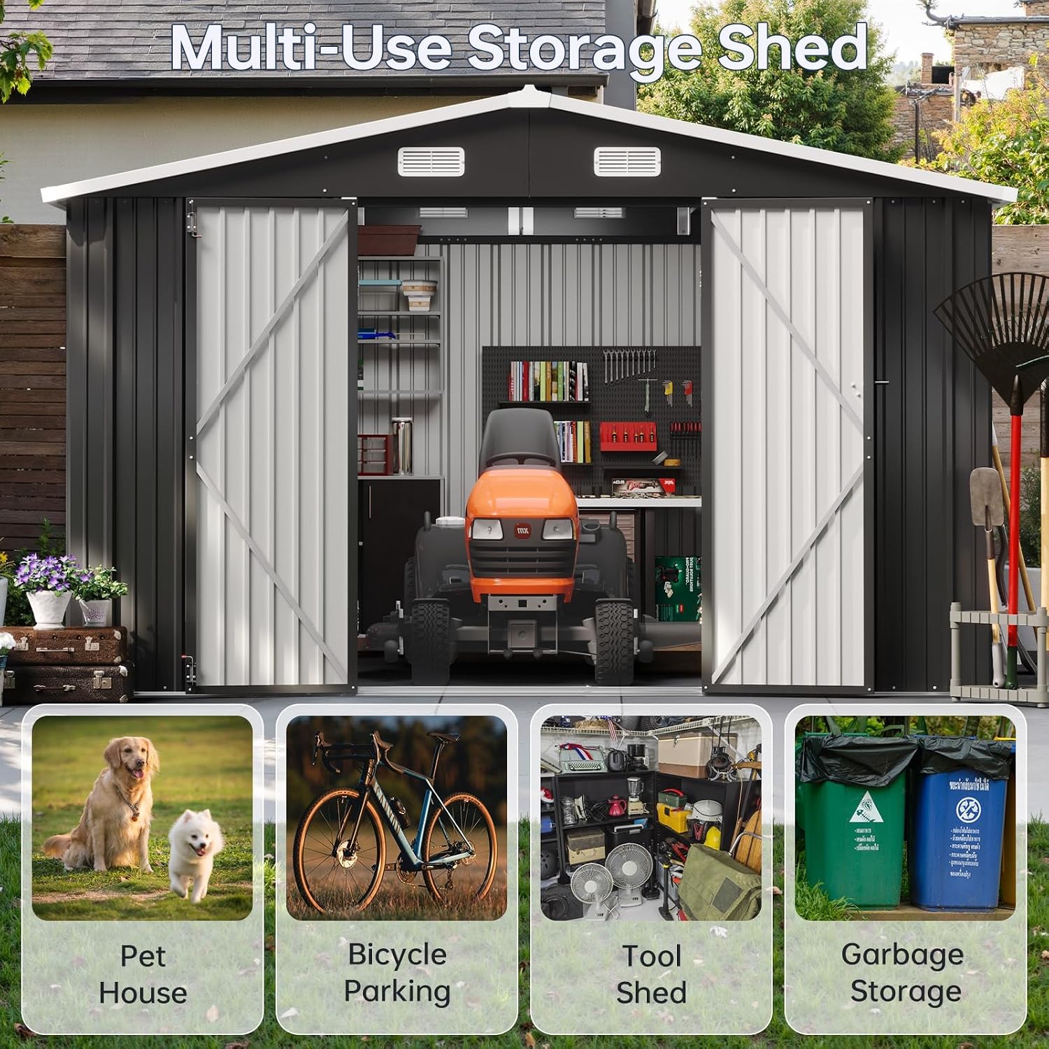 10x12FT Outdoor Storage Shed W - đánh giá và giá Garden Tools