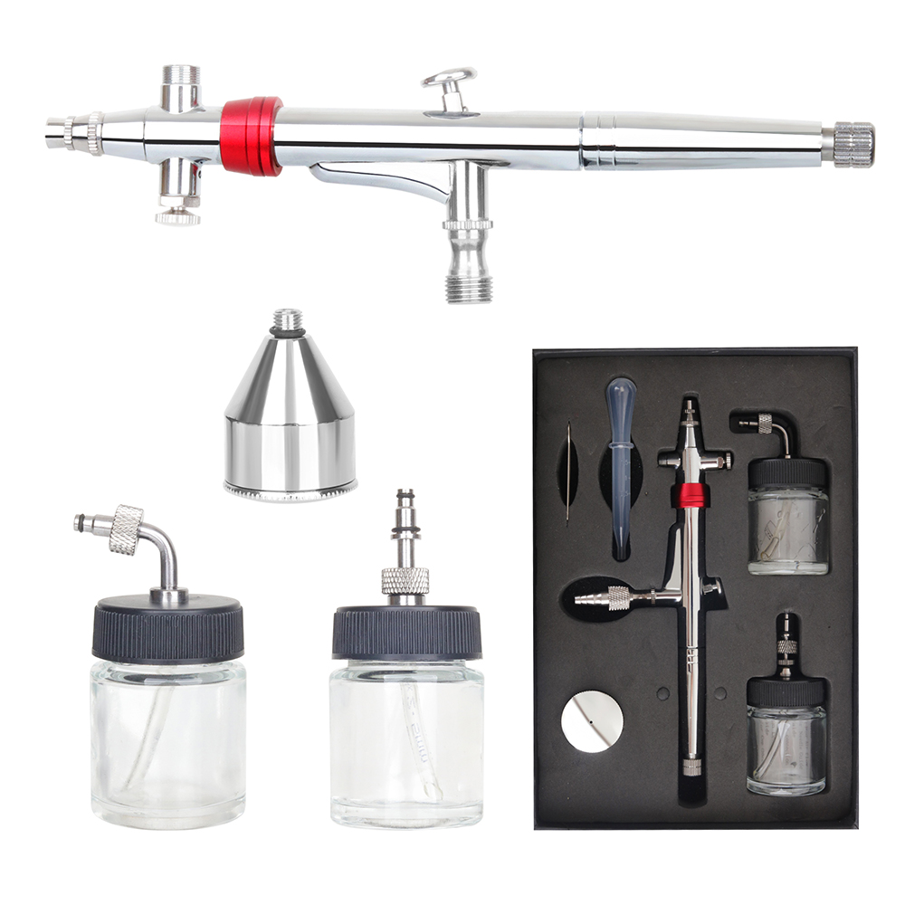 High Capacity Dual Action Rota - đánh giá và giá Airbrush Kit With Mini Compressor