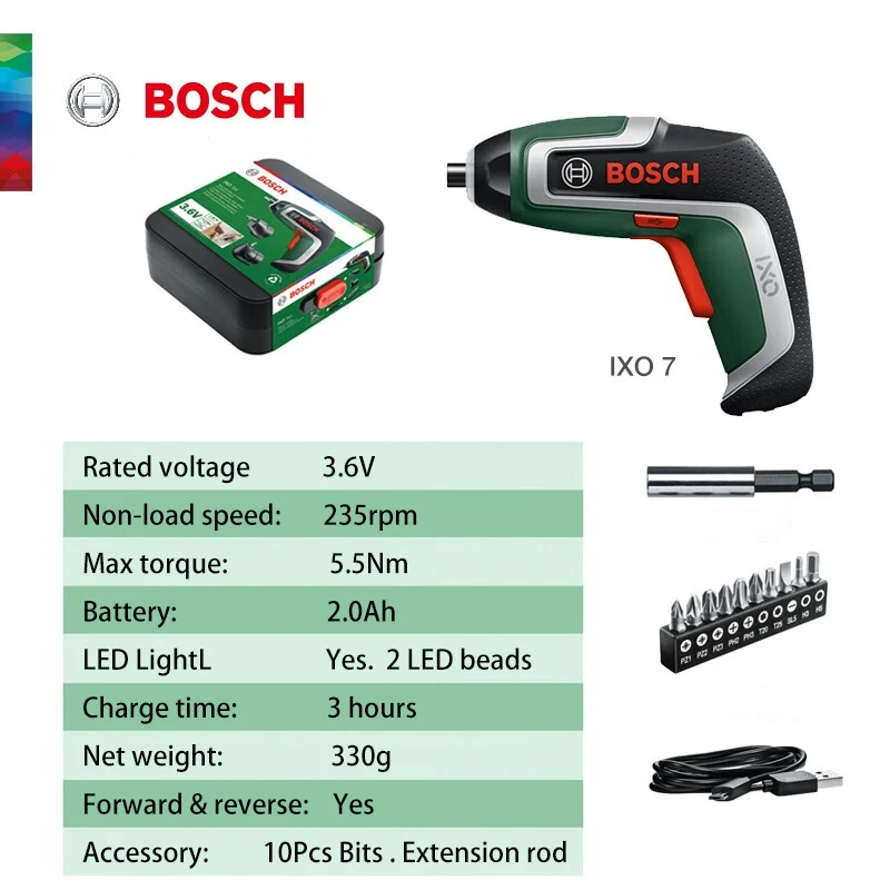 Bosch IXO7 Multi-Function Powe - đánh giá và giá Electric Screwdriver Rechargeable Usb